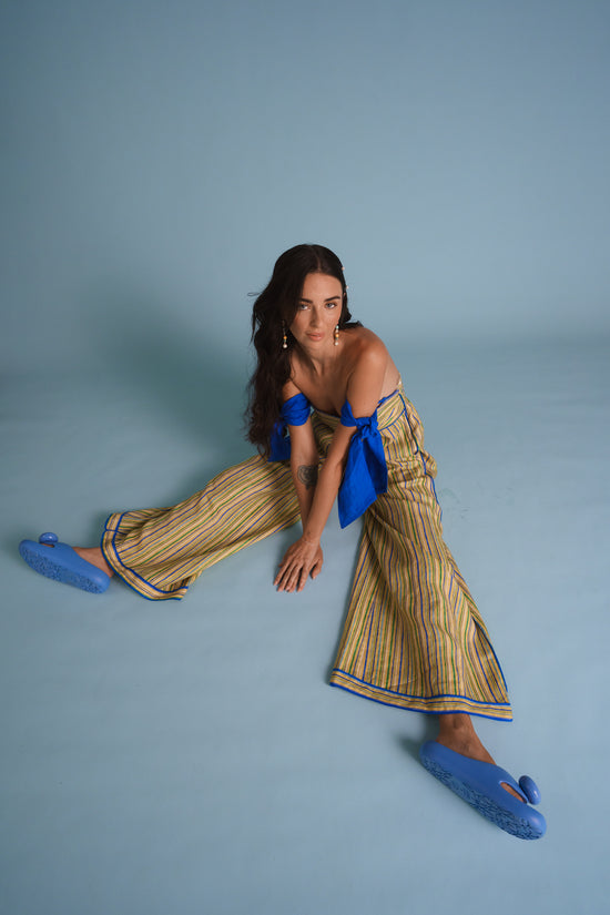 BEAU LINEN JUMPSUIT • LIMONCELLO STRIPE