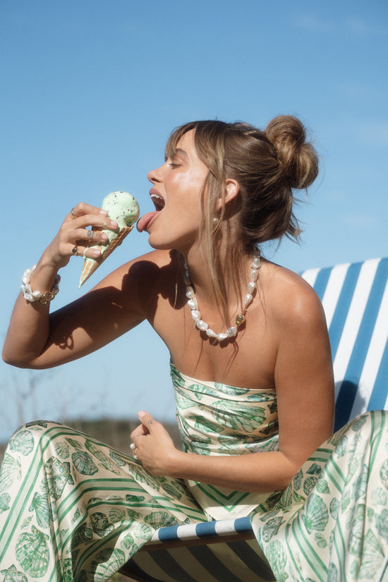 BY THE SEASHORE SILK SCARF • PISTACHIO