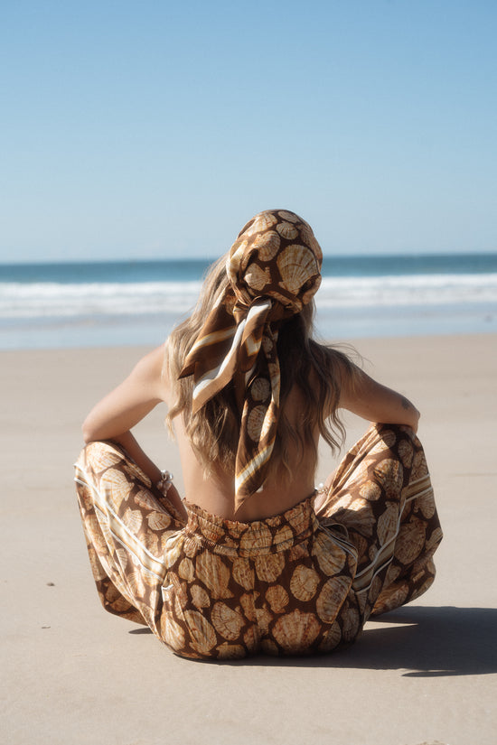 BY THE SEASHORE SILK SCARF • MOCHA