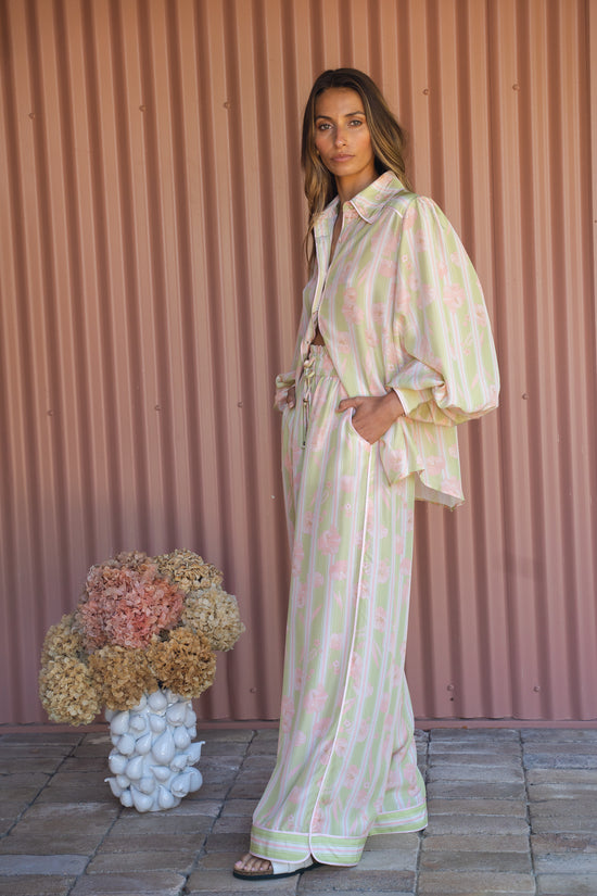 BELLE AMOUR SILK PANT • SPEARMINT